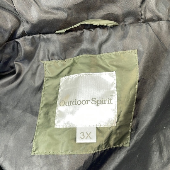 Outdoor Spirit Olive Green Puffer Parka Jacket Coat Plus Size 3X - Picture 8 of 10